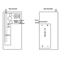Mini Kit Émetteur Récepteur Radio Ronfleur/ Bip d'Appel/ Pager Fonction Temporisation 5s 315Mhz (Modèle 0020188)