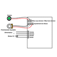 Interrupteur de Vitesse Ajustable de Moteur / Régulateur de Vitesse Écran Numérique CC 6V~30V 6A (Modèle 0044001)