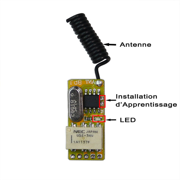 Mini Interrupteur Télécommande Sans Fil CC 4~12V Normalement Fermé