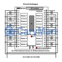 Sorties de relais secs 12 voies kit émetteur-récepteur de télécommande avec plusieurs modes de fonctionnement (Modèle 0020204)