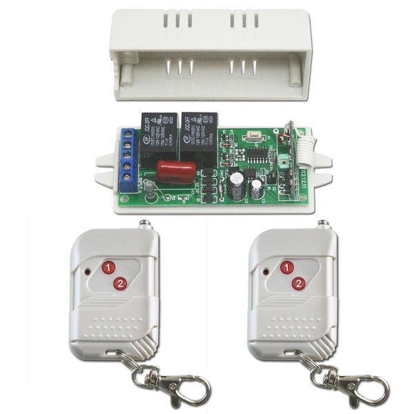 Commutateur à Distance Sans Fil à 2 Canaux de Sortie 220V CA Fonctionne en Mode Autoblocage/Momentané (Modèle 0020024)