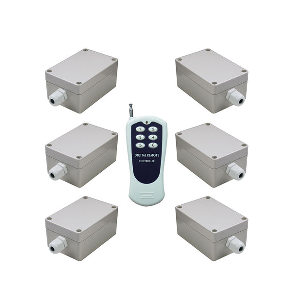 1 Télécommande 6 Récepteurs Système à Distance Avec Sortie CA Haute Puissance 30A (Modèle 0020739)
