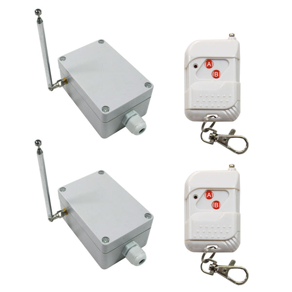 Système de télécommande sans fil à deux émetteurs/télécommande à deux récepteurs avec sortie de relais sec 30A (Modèle 0020300)
