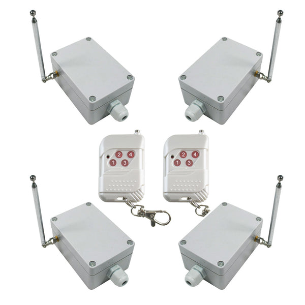 Deux télécommandes quatre récepteurs RF commutateur RC sans fil haute puissance 30A (Modèle 0020301)