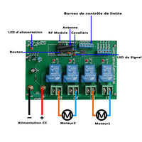 Récepteur Télécommande Sans Fil Pour Commande Deux Moteurs 12V 24V 30A Courant Maximum (Modèle 0020480)