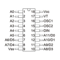 IC Décodeur du Récepteur Sans Fil Fonction Interblocage SC2272-L4 (Modèle 0040018)